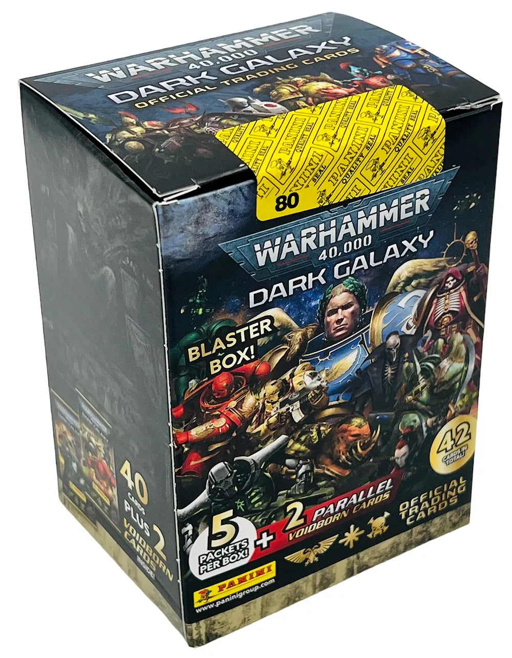 Panini Warhammer 40k Dark Galaxy Trading Cards Full Box with 18 Packs.