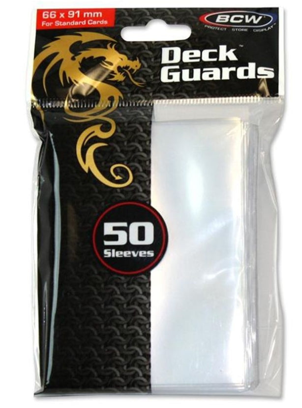 BCW Deck Protector: Clear Deck Guard (50) for collectible gaming cards.