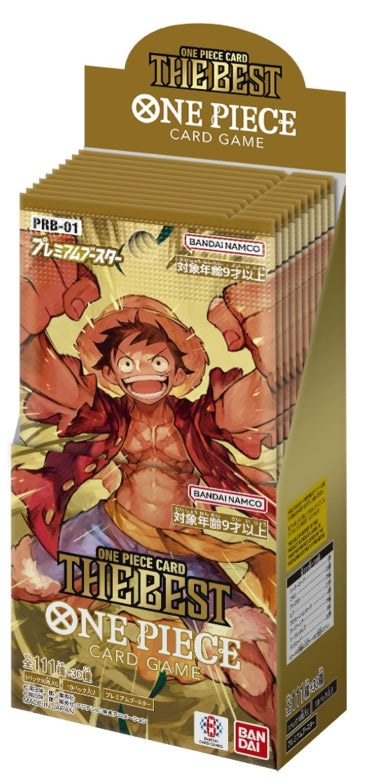 BANDAI ONE Piece Card Game Premium Booster pack featuring character artwork.