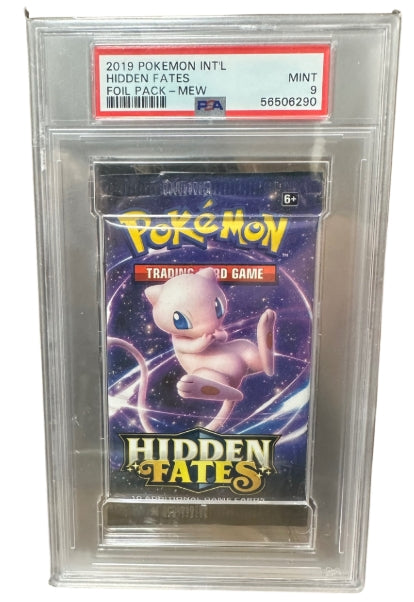 2019 Pokemon Hidden Fates Mew Foil Pack PSA Graded Mint 9