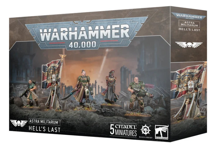 Astra Militarum Minka Lesk and Companions Warhammer 40,000 kit packaging.