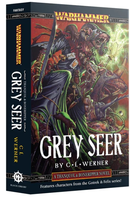 Grey Seer by C L Werner, Black Library Reader's Choice 2025 winner book cover, pre-order.