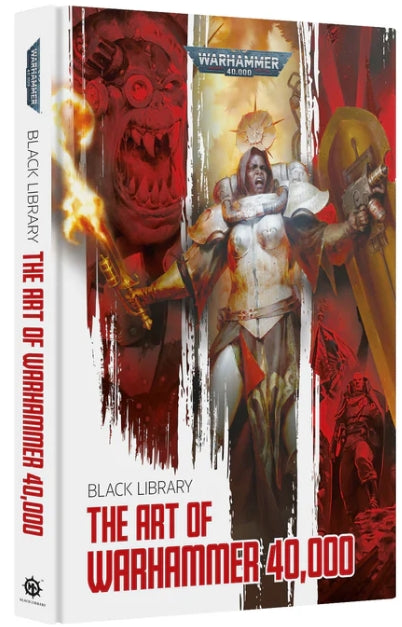 Black Library: The Art of Warhammer 40000 book cover featuring artwork collection.