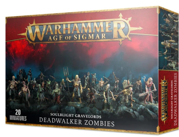 Warhammer Age of Sigmar Deadwalker Zombies model kit packaging.